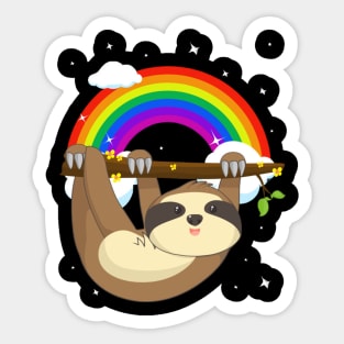 Funny Climbing Sloth LGBT Community Pride T-Shirt Sticker